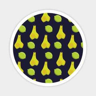 Dark Blue Lime and Pear Pattern Magnet